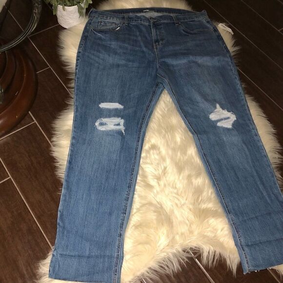 Old Navy boyfriend cropped denim size 16 - Picture 2 of 8